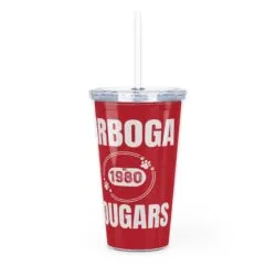 Cougar Spirit Plastic Tumbler with Straw - Ideal for Game Days, School Events, Outdoor Gatherings, Personalized Gifts, Drinkware