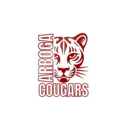 Arboga Cougars Die-Cut Stickers, Heart Design, Love for Pets, School Spirit, Customizable Vinyl Decals