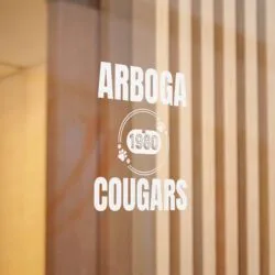 Arboga Cougars Die-Cut Stickers, Heart Design, Love for Pets, School Spirit, Customizable Vinyl Decals